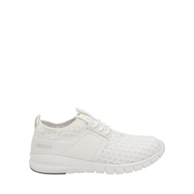White 'Salinas' ladies lace up trainers